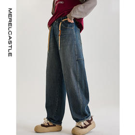 女童牛仔裤春秋款2024新款儿童初中生秋季长裤女大童秋装直筒裤子