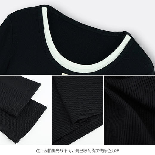 【商场同款】CNA5861 "MIU系打底衫" 大弹力显瘦针织衫 假两件针织 商品图11