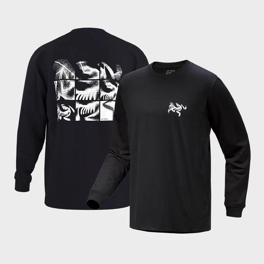 鸟 模糊鸟九宫格印花纯棉长袖T恤 Z-15571 商品图4