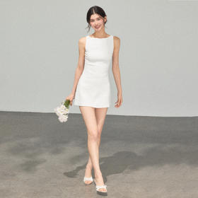 Ariseism 美式复古白色连衣裙女夏季新款裙子