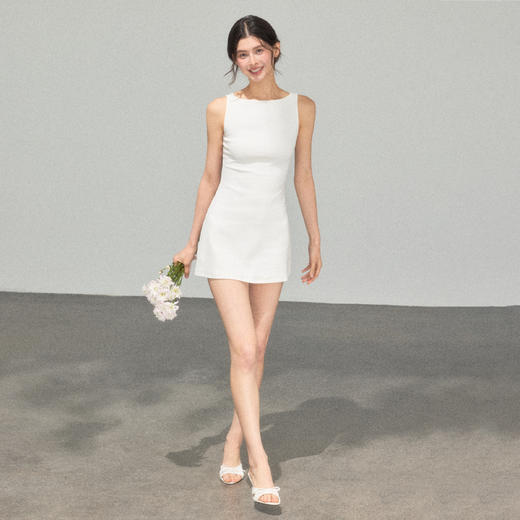 Ariseism 美式复古白色连衣裙女夏季新款裙子 商品图0