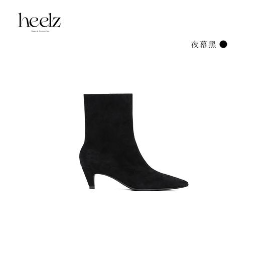 「奥黛丽」heelz设计师手工鞋履 ｜羊翻毛皮 小黑靴 5.5 公分 商品图3