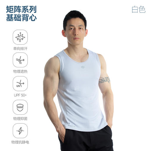 单导背心男健身户外运动透气汗衫修身速干打底衫跑步排汗无袖T恤 商品图3