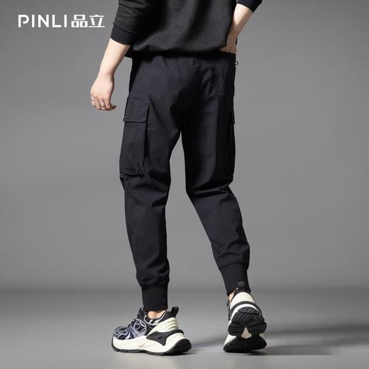 PINLI品立2025秋季新款潮牌多口袋工装裤男士宽松休闲长裤束脚裤GD253117025 商品图2