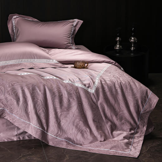 80支长绒棉染色提花四件套-云璃（紫） 商品图5