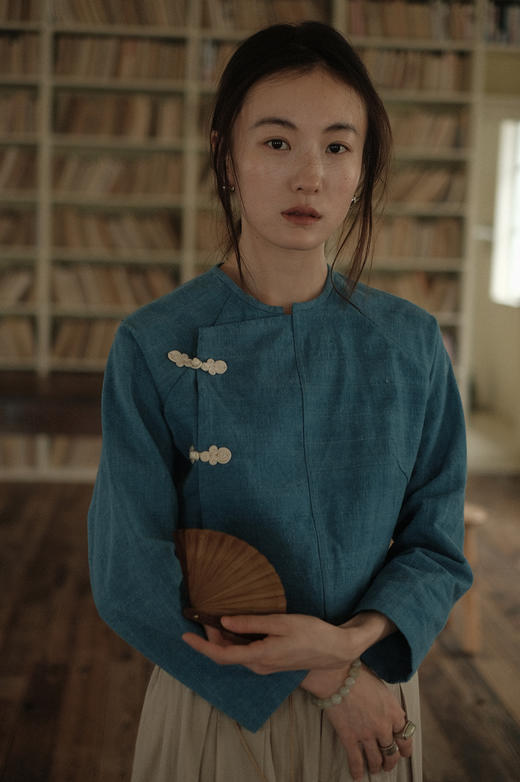 手织古布&植物蓝染 - 中式对襟盘扣小褂 商品图4