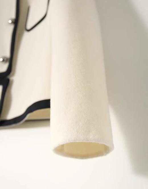 【高端系列】2088款90%超细羊毛➕10%山羊绒短款小香风双面尼大衣-喜出 商品图9