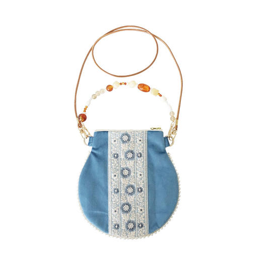 HUJI祤集珠珠手提斜挎包OrientMarket天鹅绒刺绣系列 商品图0