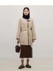 【高端系列】手工定制8503款5%山羊绒➕95%澳洲羊毛优雅皮扣包边双面尼中款大衣-喜出 商品缩略图3
