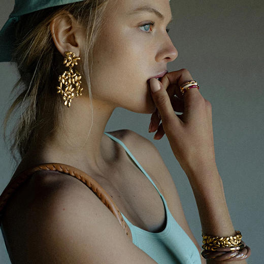 订购8周到｜Aurélie Bidermann-Positano-摩卡色 条纹 手镯［法国设计师］ 商品图1