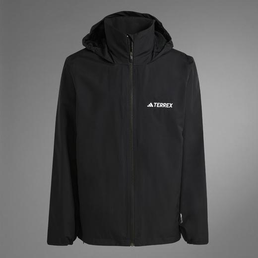 Adidas阿迪达斯MULTI ESSENTIALS 2L RAIN JACKET 户外防水透湿抽绳运动连帽冲锋衣 商品图4