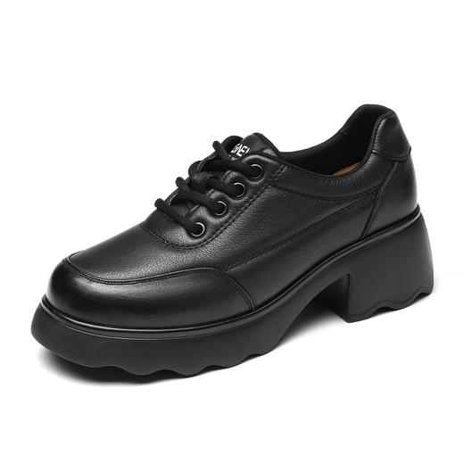 信诺厚底增高妈妈鞋女透气舒适百搭休闲皮鞋真皮单鞋2025秋季新款X5Q002-161 商品图3