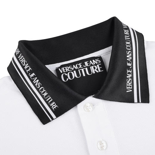【超惠秒】Versace 范思哲 男士全棉字母刺绣+领圈logo简约休闲短袖 Polo T恤11942 商品图3