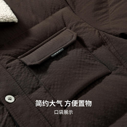 【含鸭绒】圣得西男士保暖工装羽绒服2025冬新款羊毛混纺翻领外套 商品图10