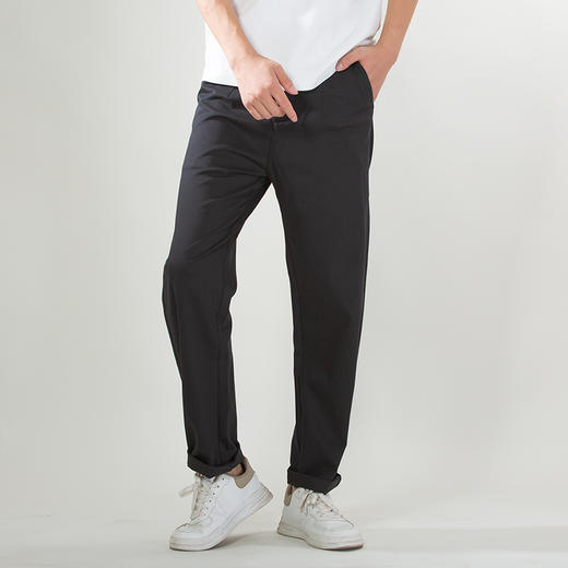 DRONKOO 2025 正常松紧腰后袋压线棉锦基础款中厚休闲长裤 商品图1