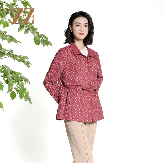 佐尔美经典气质几何图案风衣外套女M43FD21 商品图2