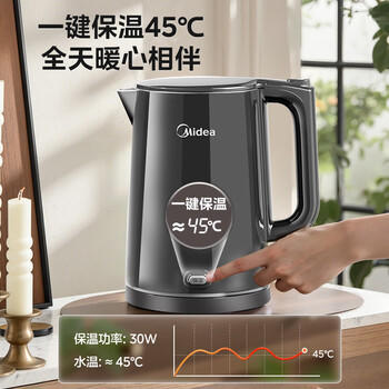 美的（Midea）电热水壶烧水壶自动断电恒温壶冲奶开水壶母婴级 316L不锈钢智能一键保温热水壶泡茶 SHE1521 商品图5