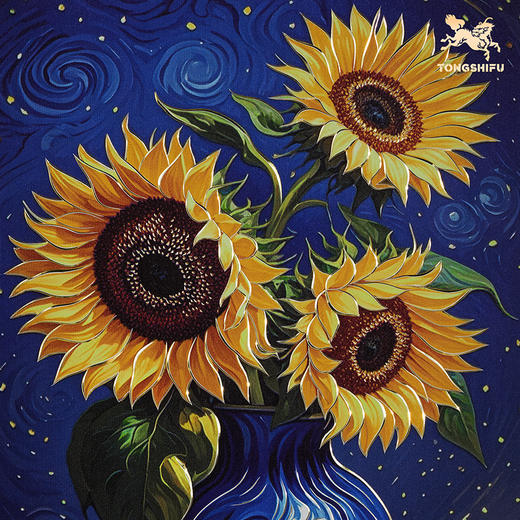 铜师傅 手工錾刻 铜雕画《金葵呈祥》向日葵书房办公室装饰画 商品图4