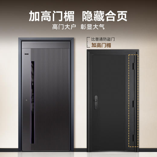 亚太天能精雕铸铝智能门H8pro一体化全自动AI三摄监控防盗入户门家用进户门子母大门 商品图7