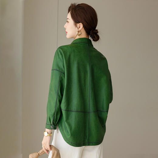 WB 3036真皮皮衣绵羊皮单皮宽松休闲时尚外套 商品图3