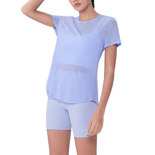 跃牌（呗咪纷纷系列）高级感休闲显瘦瑜伽上衣宽松透气运动罩衫镂空美背女款瑜伽服DX3322 商品图4