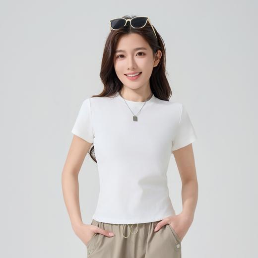 三件99元女款【植鹿正肩显瘦纯色百搭短袖T恤】 质地轻软触感柔和 不易起皱变形耐穿 更贴合更舒适 商品图7