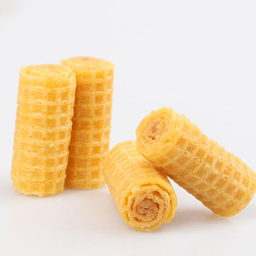 【中欧班列精选】俄罗斯进口341黄蛋卷炼乳夹心酥脆饼干威化休闲零食160g/包 商品图5