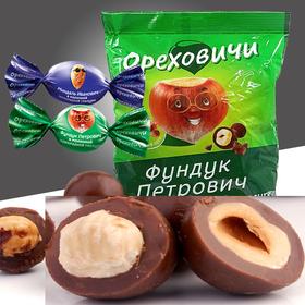 【中欧班列精选】WWJ俄罗斯糖果 原装进口巧克力榛子仁糖500g/袋