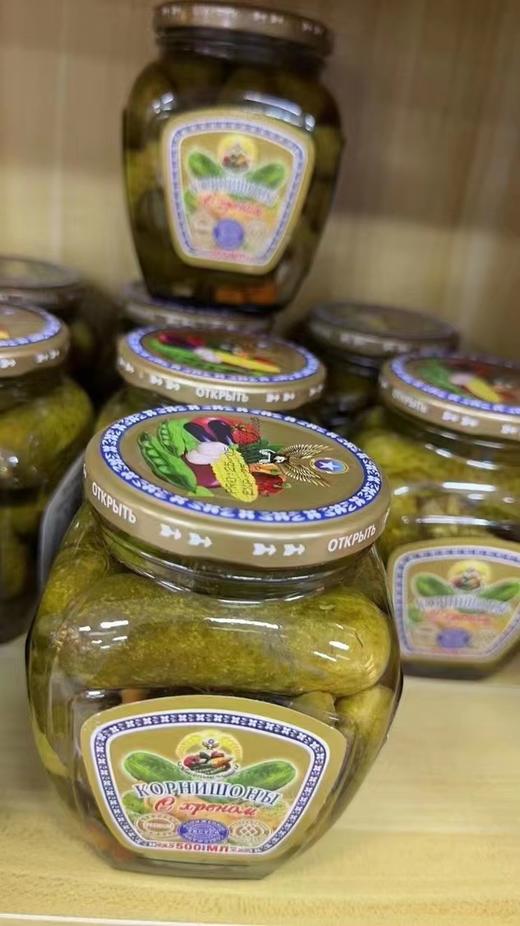 【中欧班列精选】 俄罗斯酸黄瓜 原装进口金谷牌酸黄瓜 腌制蔬泡菜即食俄式腌渍小黄瓜罐头500g 商品图6