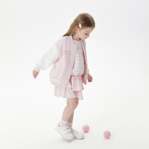 马克珍妮女童学院风软糯棒球服儿童外套宝宝2025年春装新款250209 商品图2