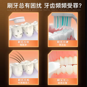 舒客宽头火山炭能牙刷2支装去异味软毛偏硬抑菌率99.9%三重植毛 /个人护理 /口腔护理 /牙刷 商品图1