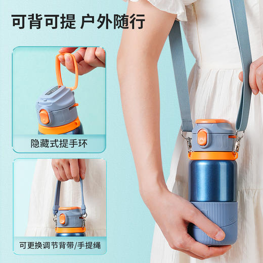 【儿童水杯丨儒乐运动保温杯系列420/550ml】直饮款/吸嘴款/带茶仓款三款可选，316L不锈钢内胆，中空层长效锁温，冷热双效四季通用，360°密封防漏倒置不泼洒，三种饮水设计随心选 商品图6