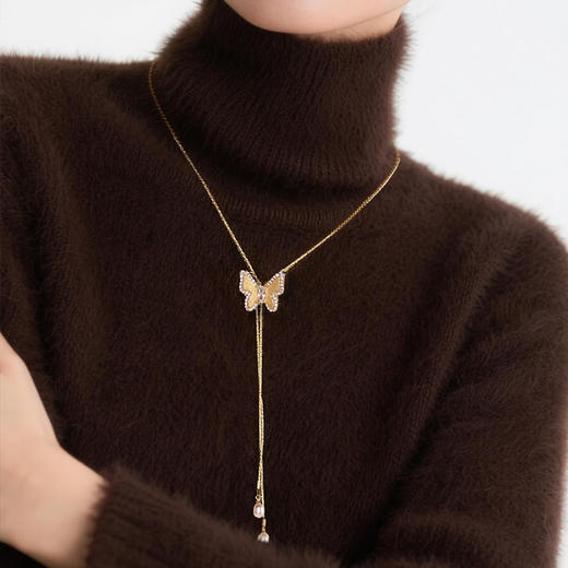 大英博物馆博物志系列蝴蝶珍珠长款项链 商品图2