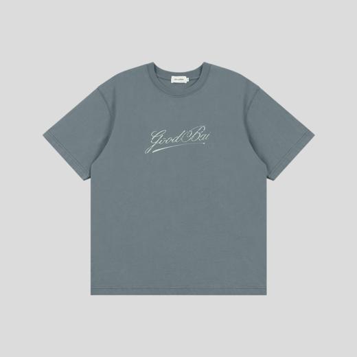 GOODBAI 斜体logo做旧印花圆领oversize短袖T恤 商品图3