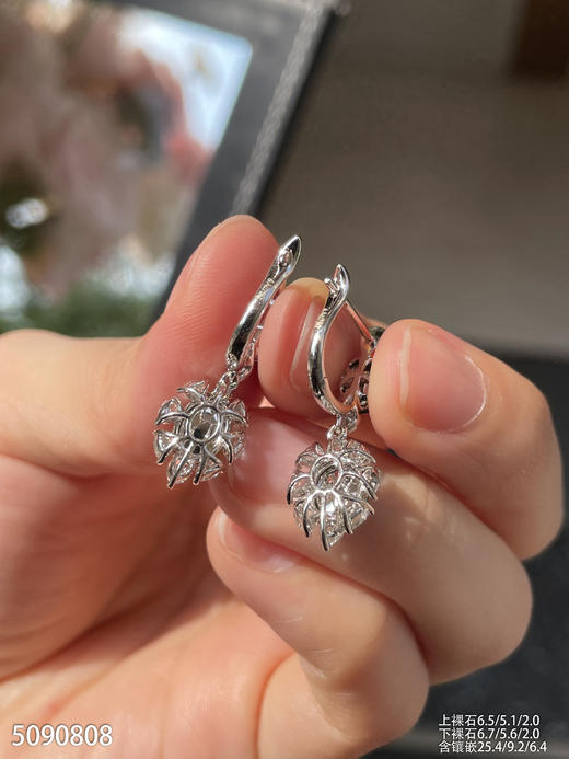 玻璃种艳绿蛋面耳坠  59999【5090808】 商品图5