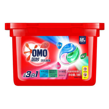 奥妙（OMO） 洗衣凝珠 清新桉树香54颗(18颗*3盒) 洁净护衣 真三效 洗衣液 /家庭清洁/纸品 /衣物清洁 /洗衣凝珠 商品图5
