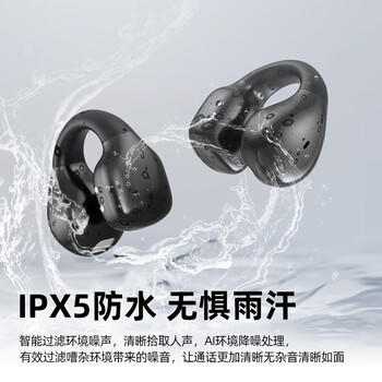 兰士顿 蓝牙耳机 骨传导概念真无线耳机 开放式耳夹耳机不入耳 运动跑步骑行游戏通话降噪 黑色 /数码 /影音娱乐 /蓝牙/无线耳机 商品图0