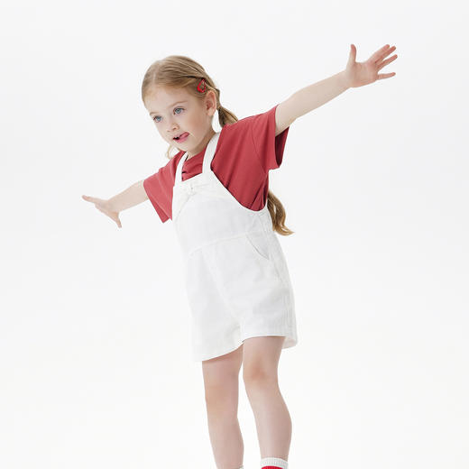 马克珍妮女童蝴蝶结软牛仔背带裤 儿童短裤2025年夏装新款550839 商品图1