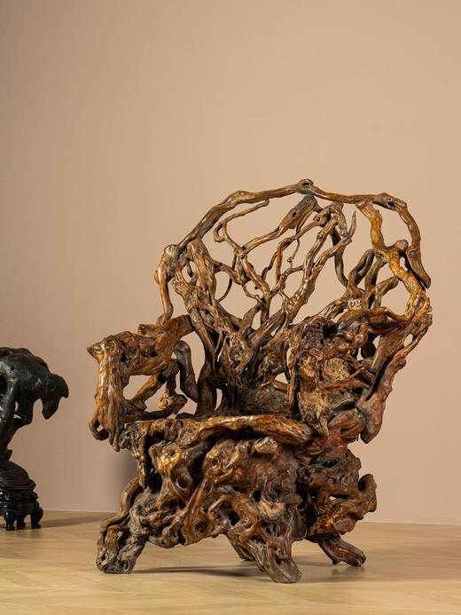 清	天然木根结椅 商品图0