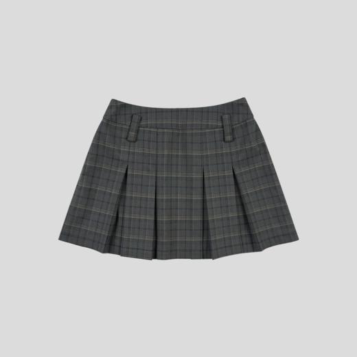 GOODBAI 高腰百褶侧腰拉链格纹短裙 商品图2