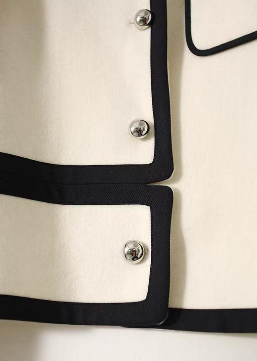 【高端系列】2088款90%超细羊毛➕10%山羊绒短款小香风双面尼大衣-喜出 商品图8