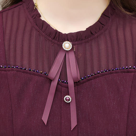 QYM 54A2505-Y连衣裙时尚新款镶钻中长裙 商品图3