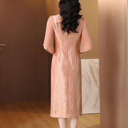 AHM yqwl5618喇叭袖优雅长款印花连衣裙 商品图3