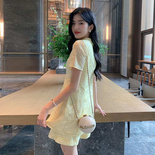 奢姿大码女装2025夏季气质国风碎花套装胖妹妹典雅减龄旗袍两件套9952953502 商品图3