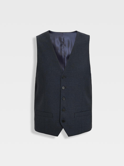 callisto日蚀蓝威尔士亲王格全羊毛马夹 商品图0