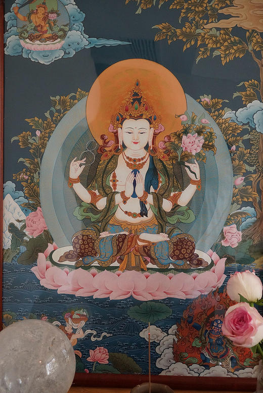 唐卡｜四臂观音 商品图0