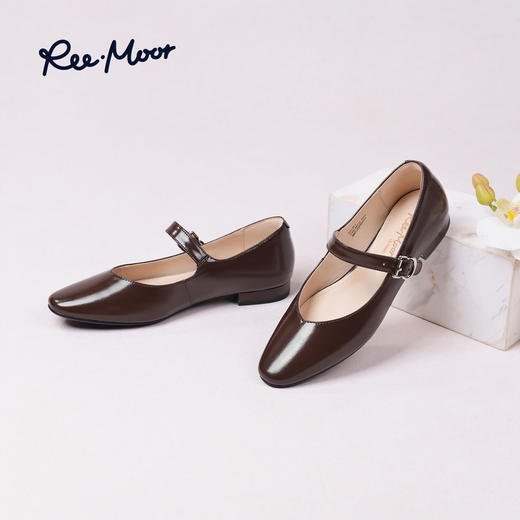 REEMOOR睿慕2025新款法式复古一字扣带玛丽珍鞋浅口单鞋女鞋R2V557 商品图8