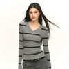 Ariseism 美式复古双色条纹长袖套头毛衣女秋季新款修身上衣 商品缩略图2