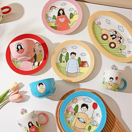 摩登主妇新婚结婚订婚礼物送新人闺蜜情侶餐具套装碗碟釉下彩碗具 商品图3