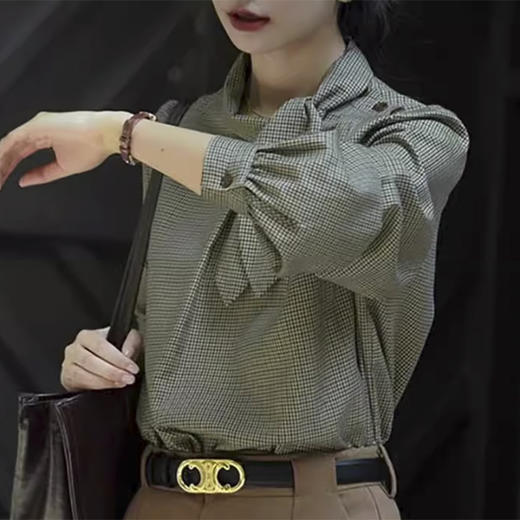 裁缝学苑AH48复古扭结领格子衬衫纸样女装上衣衬衣样板图纸 商品图4